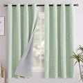 YoungsTex Sage Green Linen Blackout Curtains 68 Inch Length for Bedroom, Thermal Insulated Window Drapes with Grommet Room Darkening Countr…