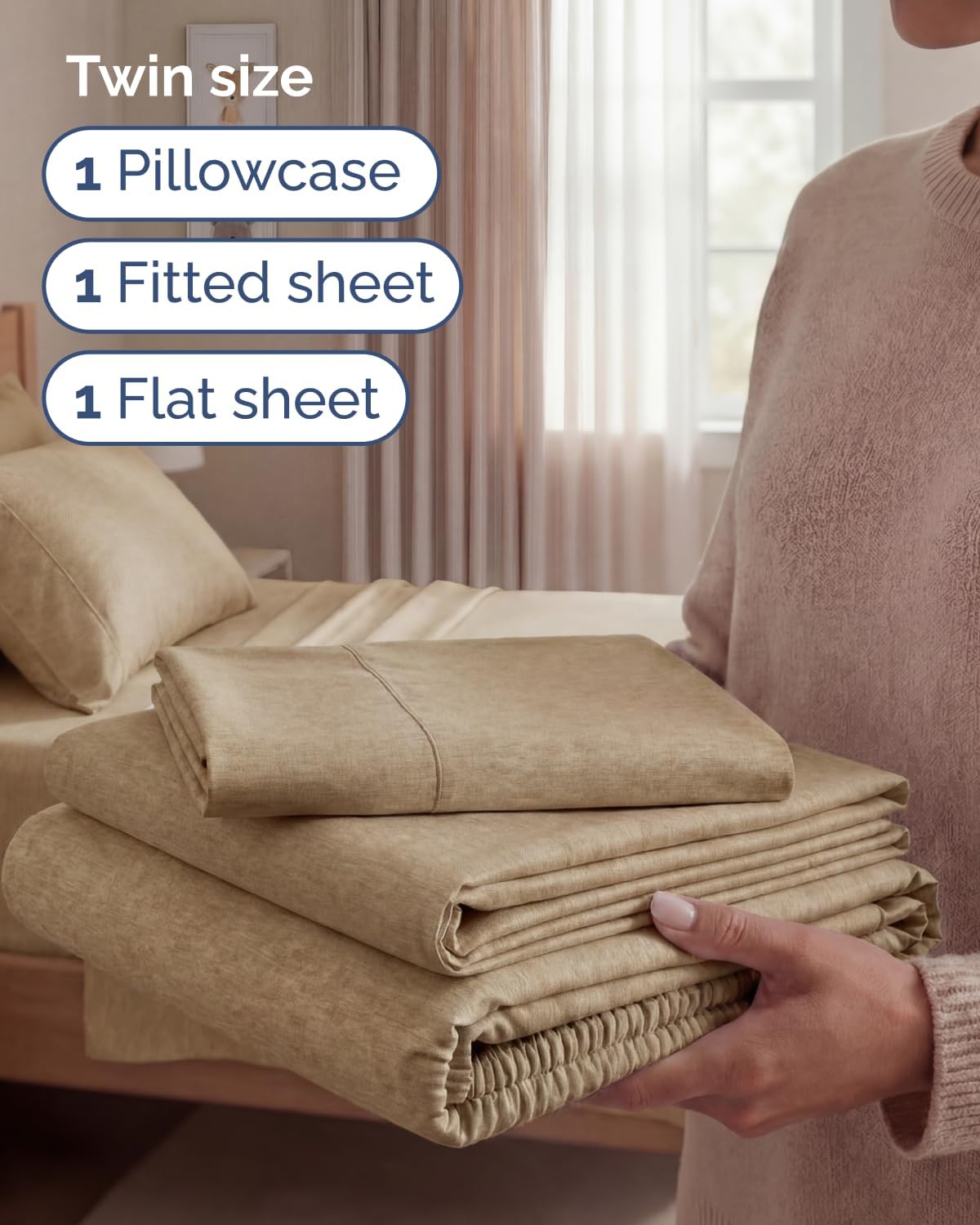 Twin Size 3 Piece Sheet Set - Comfy Breathable & Cooling Sheets - Hotel Luxury Bed Sheets for Women & Men - Deep Pockets, Easy-Fit, Soft…