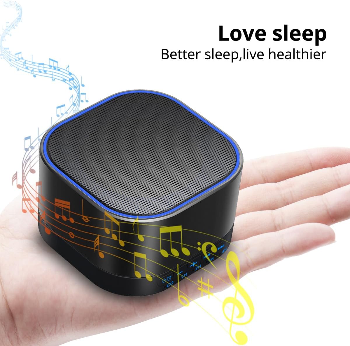Magicteam Sound White Noise Machine with 20 Non Looping Natural Soothing Sounds and Memory Function 32 Levels of Volume Powered by AC or US…