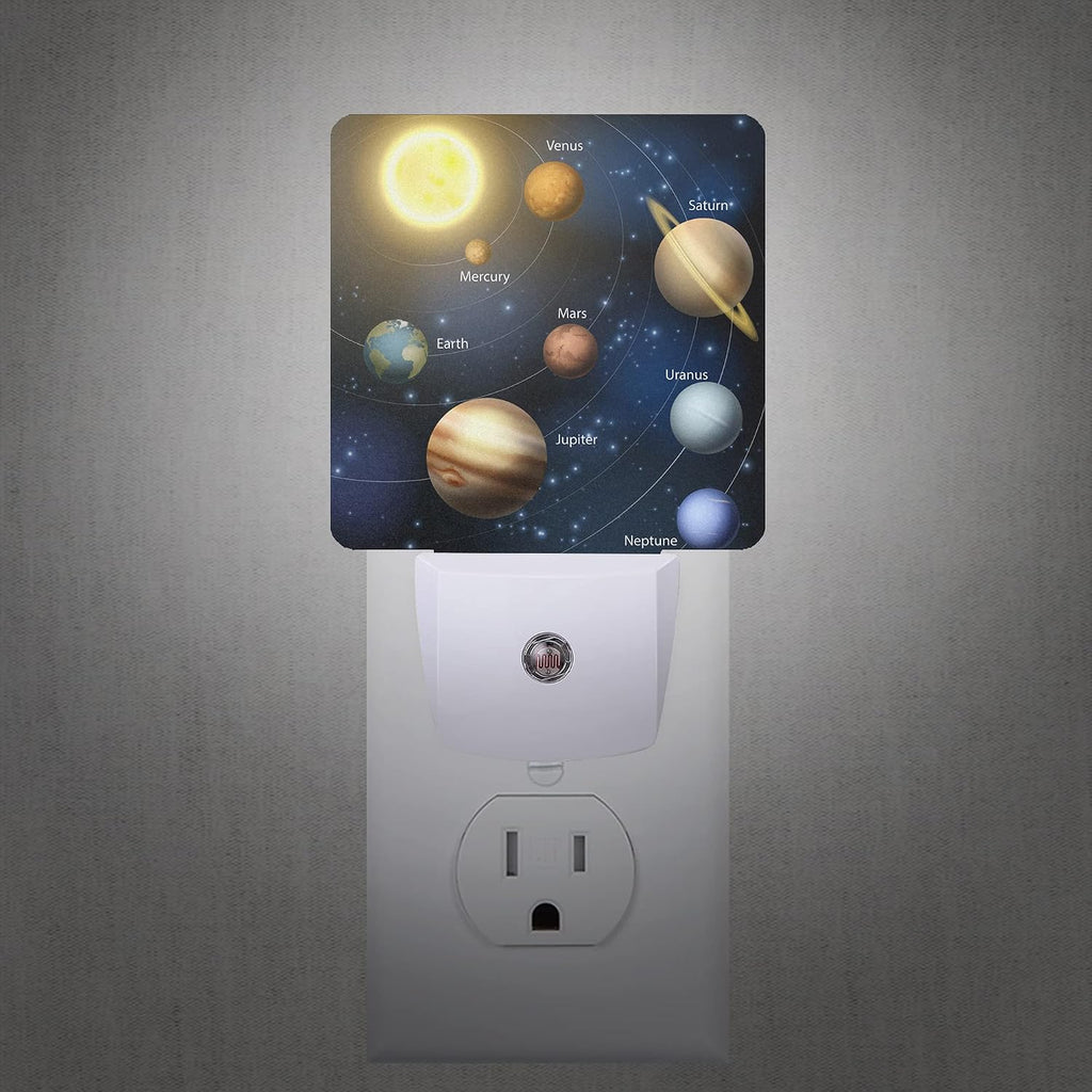 Planet Solar System Universe Galaxy Space Night Light Plug-in LED Nightlights Auto Sensor Night Lamp Dusk-to-Dawn Lamp Home Decor for…