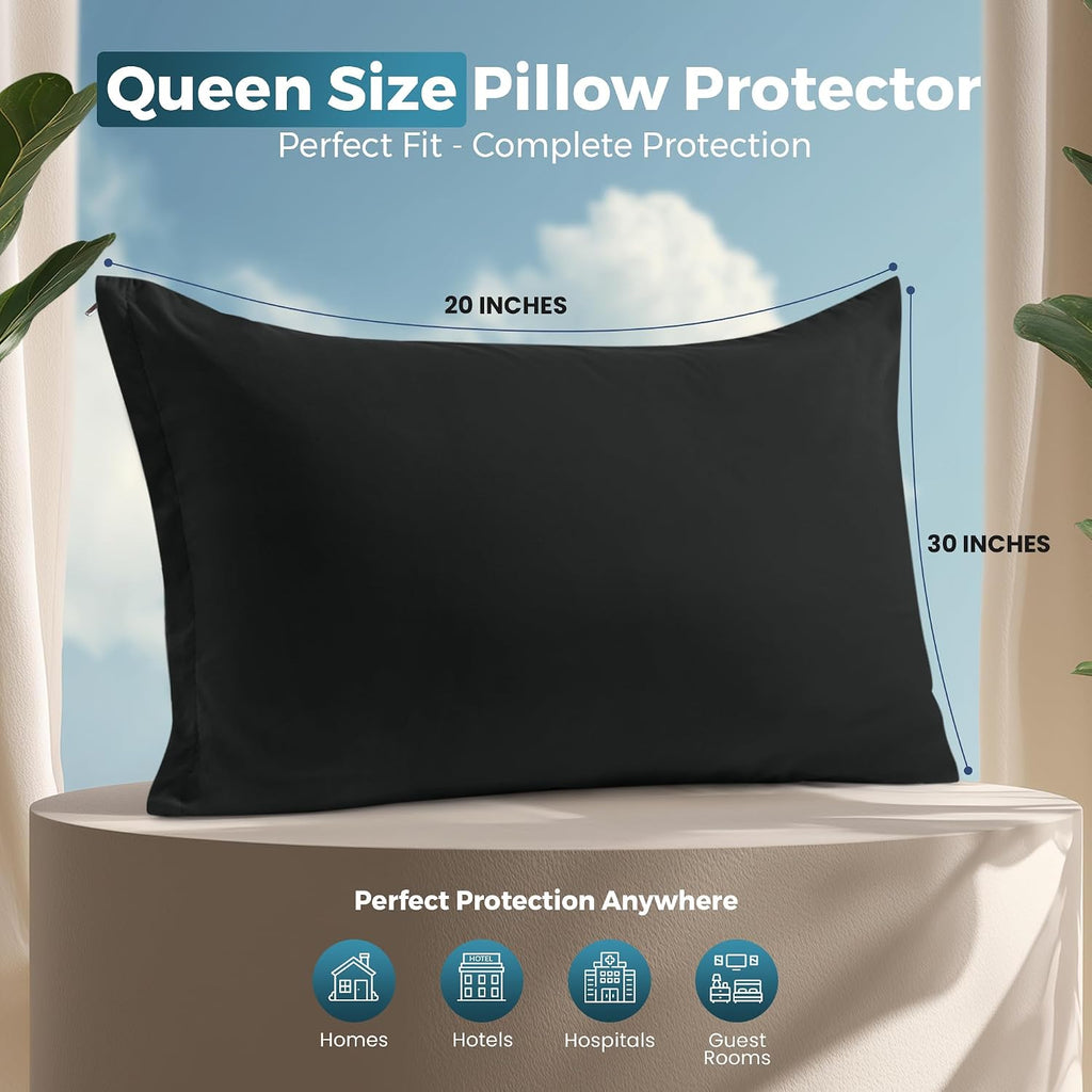 Utopiabedding Utopia Bedding Queen Pillow Protectors - Pack of 2 - Zipper Closure - Soft Brushed Microfiber Fabric - Shrinkage and Fade Res…