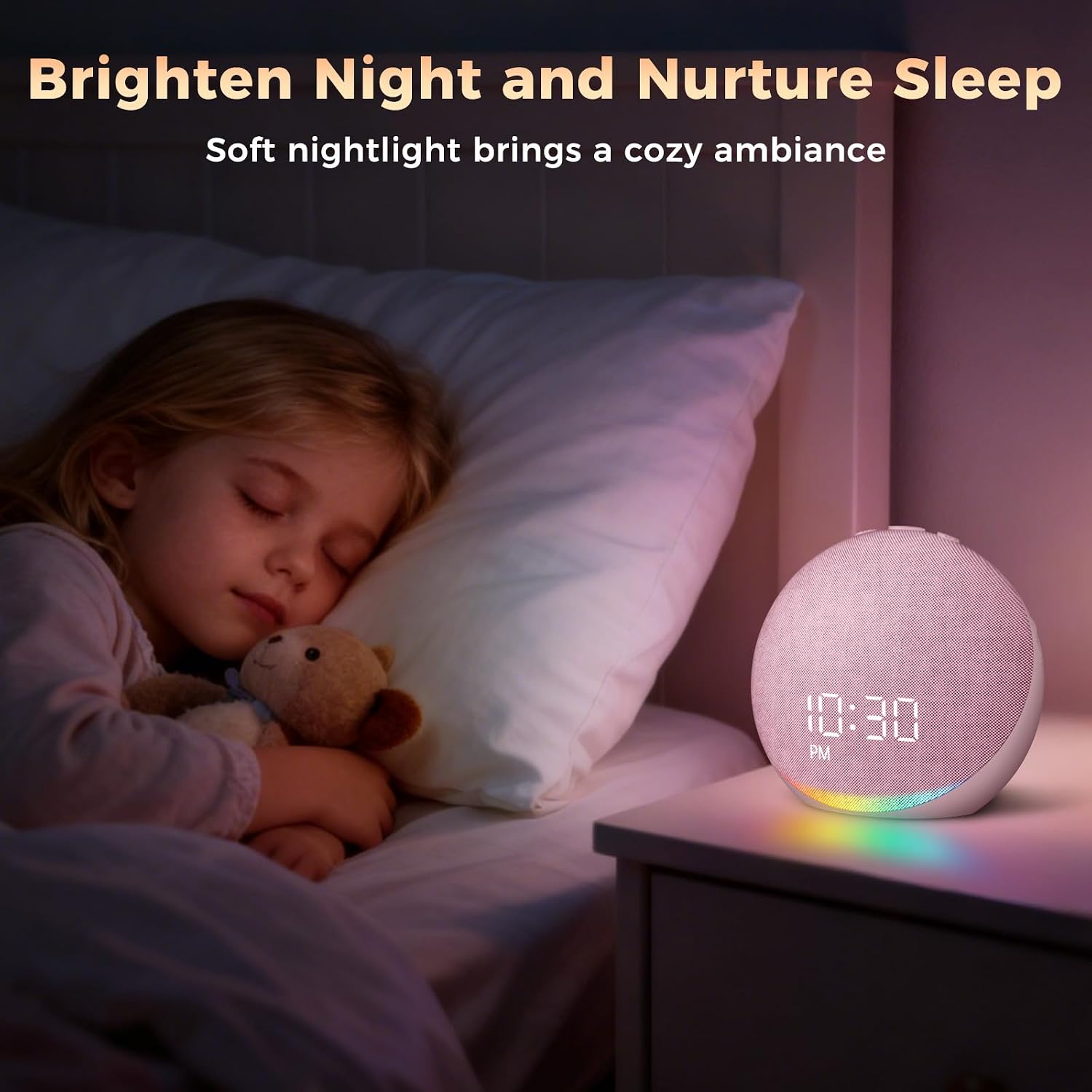 Acedeck Sound Machine Alarm Clock for Bedroom: 25 Natural Sleep Sounds - White Noise Machine for Adults Kids Baby - Gentle Wake Up Alarm wi…