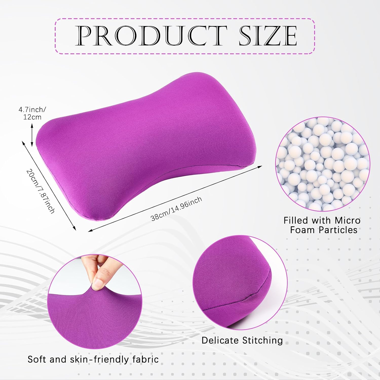 Thyle 2 Pack Bead Neck Pillow Small Bone Shape Neck Support Cushion for Bed Sofa Travel Soft Pillow for Home Sleeping Headrest and Lumbar…
