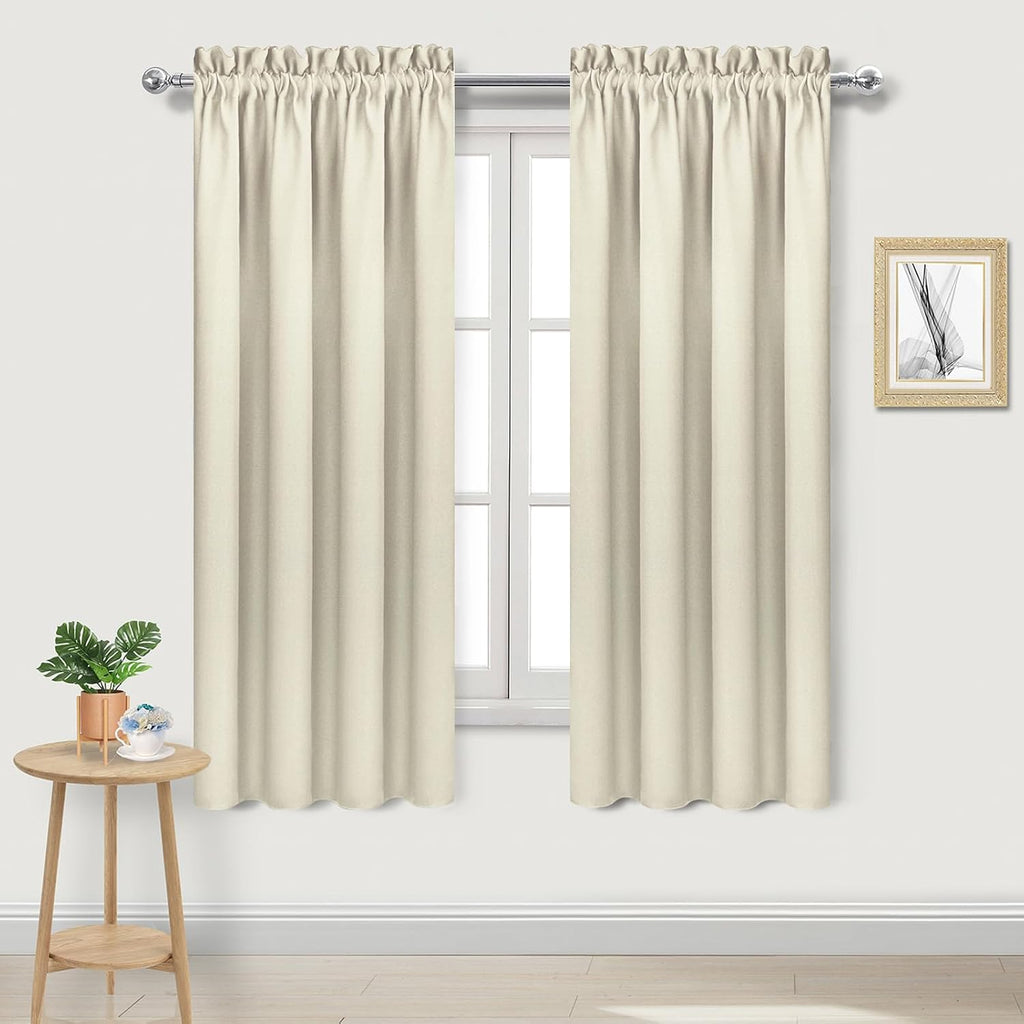 Dwcn Blackout Curtains for Bedroom – Rod Pocket Thermal Insulated Noise Reducing Noise Reducing Drapes for Living Room, W 38 x L 63 Inch, 2…
