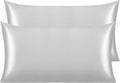 Ntbay 2 Pack Satin King Pillowcases for Hair and Skin, Luxurious and Silky Pillow Cases with Envelope Closure, 20x40 Inches, Silver Grey 2…