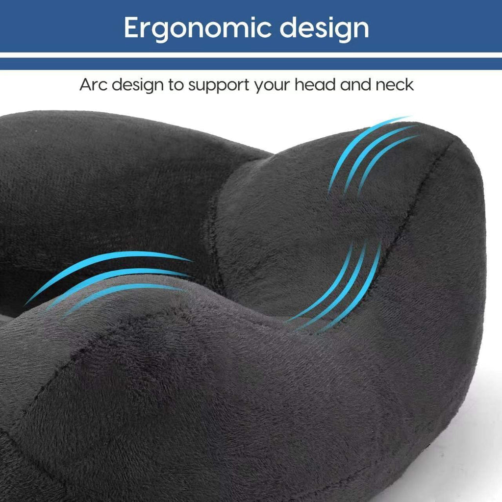 Inflatable Travel Pillow for Airplane Inflatable Neck Pillow for Traveling with Soft Velvet Washable Cover for Sleeping, Airplane, Train…