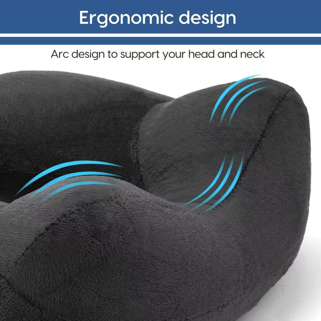 Inflatable Travel Pillow for Airplane Inflatable Neck Pillow for Traveling with Soft Velvet Washable Cover for Sleeping, Airplane, Train…