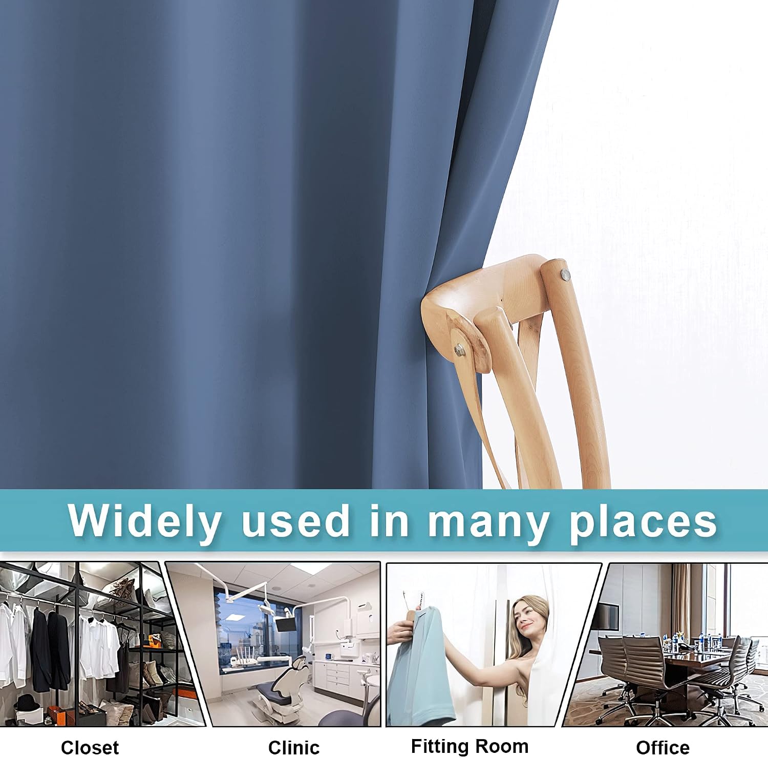 Rybhome RYB HOME Extra Wide Curtain for Room Divider, Blackout Privacy Soundproof Curtains for Large Window Shared Bedroom Apartment Backdr…