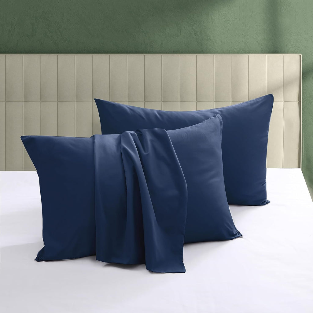 ShunjieHome 100% Egyptian Cotton Pillow Protectors Set of 2, 600 Thread Count King Size Bed Pillow Cases with Zipper, Sateen Weave Cooling…