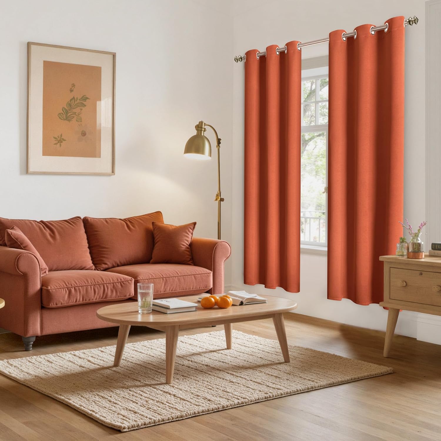 YoungsTex Terracotta Blackout Curtains 72 Inches Length for Bedroom - Thermal Insulated Drapes with Grommet Room Darkening Privacy for Livi…