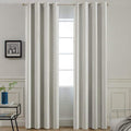 Yakamok Light Beige Room Darkening Thermal Insulated Light Blocking Blackout Curtains 84 inch Long Window Treatment Drapes for Living…
