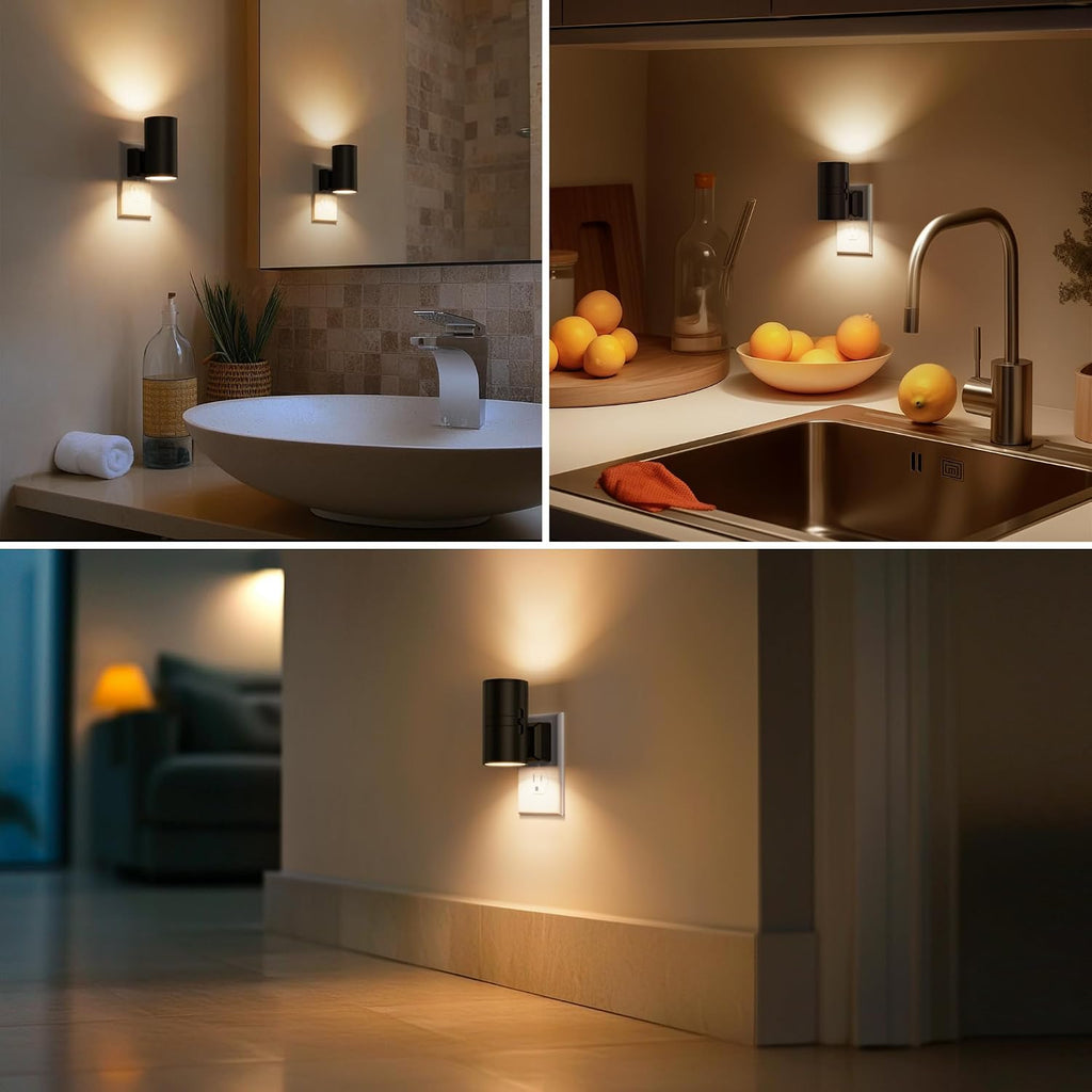 Briignite Night Lights Plug into Wall, Modern LED Night Light Plug in, Dusk to Dawn Sensor, Soft White 3000K, 0-100LM Adjustable…