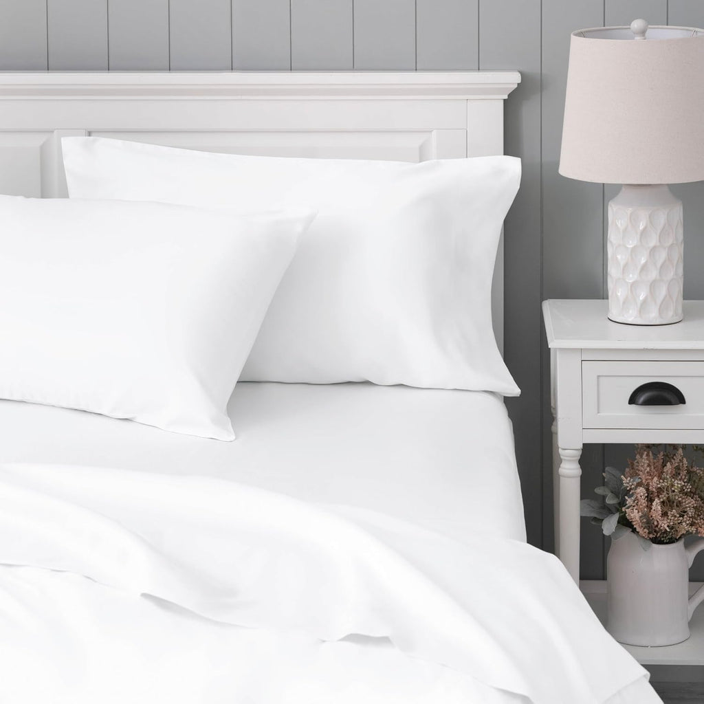 WelhomeByWelspun Welhome Full Bed Sheet Set, 100% Cotton Full Size Deep Pocket Super Soft Bedding, Cooling, Breathable & Extra Soft, White…