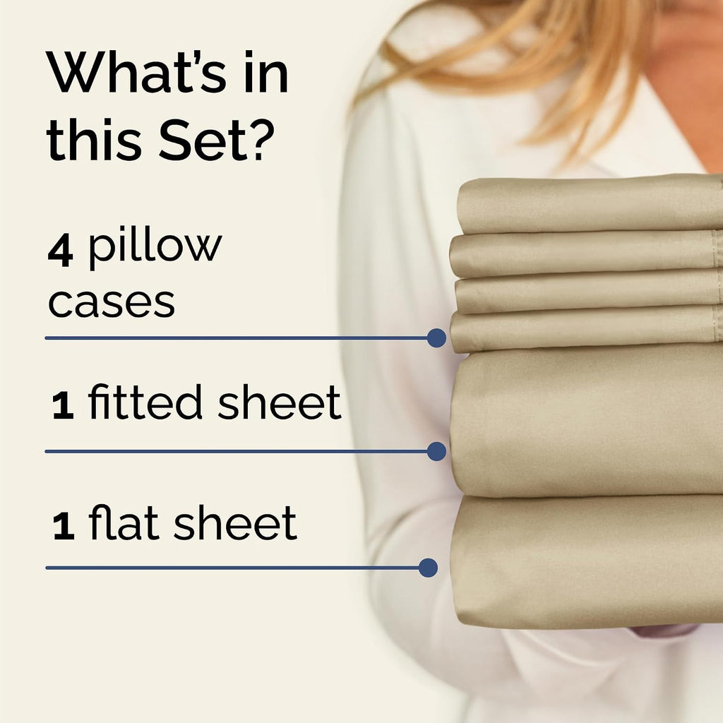 Cal King 6 Piece Sheet Set - Comfy, Breathable & Cooling - Hotel Luxury Bedding for Women, Men, Kids, Teens & Children - 1 Flat & 1…