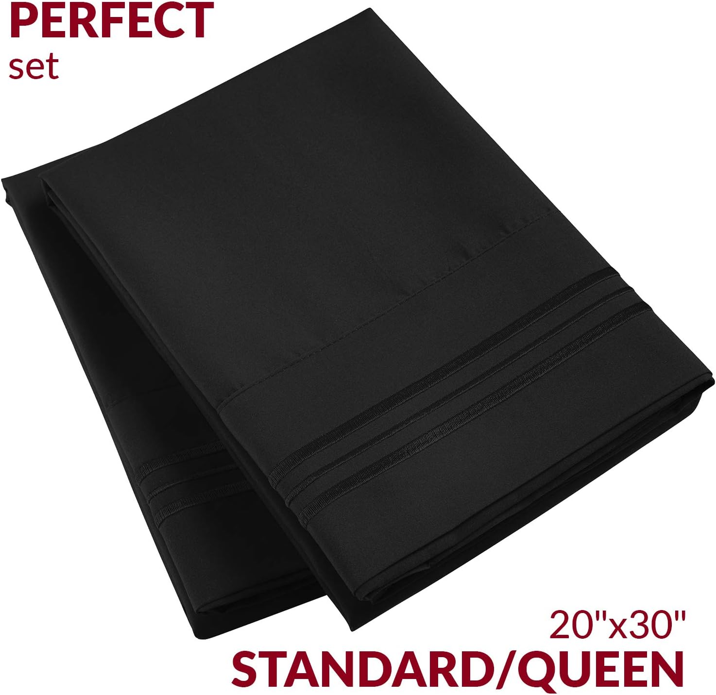 Mellanni Pillow Cases - Luxury, Extra Soft, Cooling Pillow Covers - 2 PC Iconic Collection Pillowcases - Envelope Closure (Standard/Queen 2…