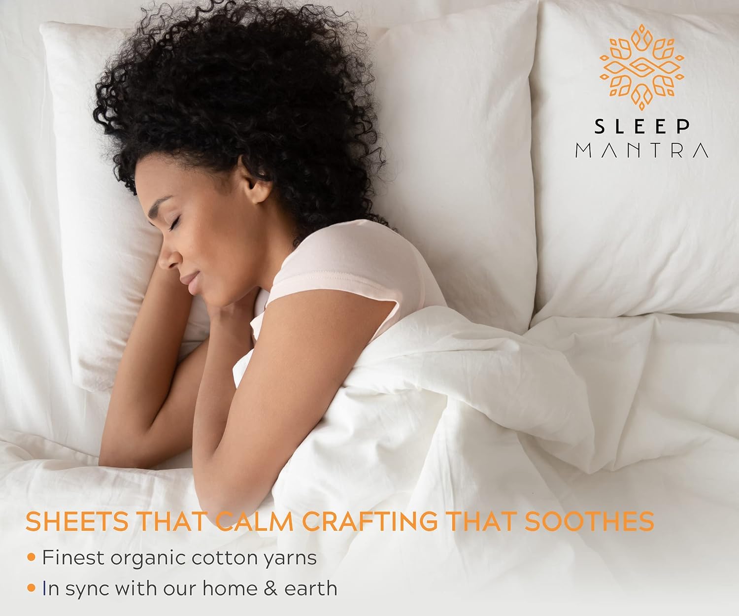SleepMantra Sleep Mantra 100% Organic Cotton Bed Sheet Set - Soft & Cooling Percale Weave - 4 Piece Bedding Set with Deep Pocket - GOTS Cer…