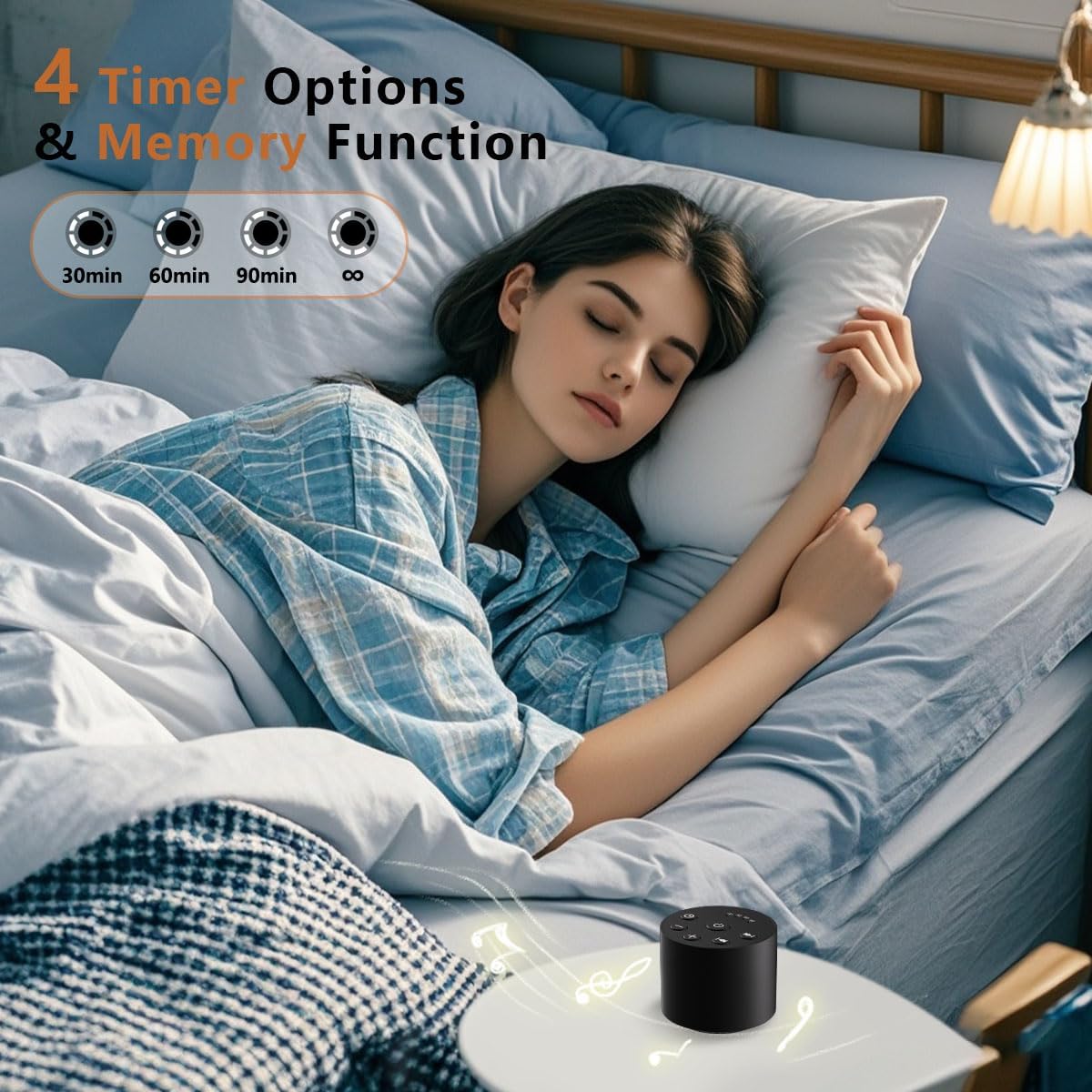 Color Noise Sleep White Noise Portable Sound Machines with 30 Soothing Sounds 32 Levels Volume Compact 4 Timer Options Auto-Off and…