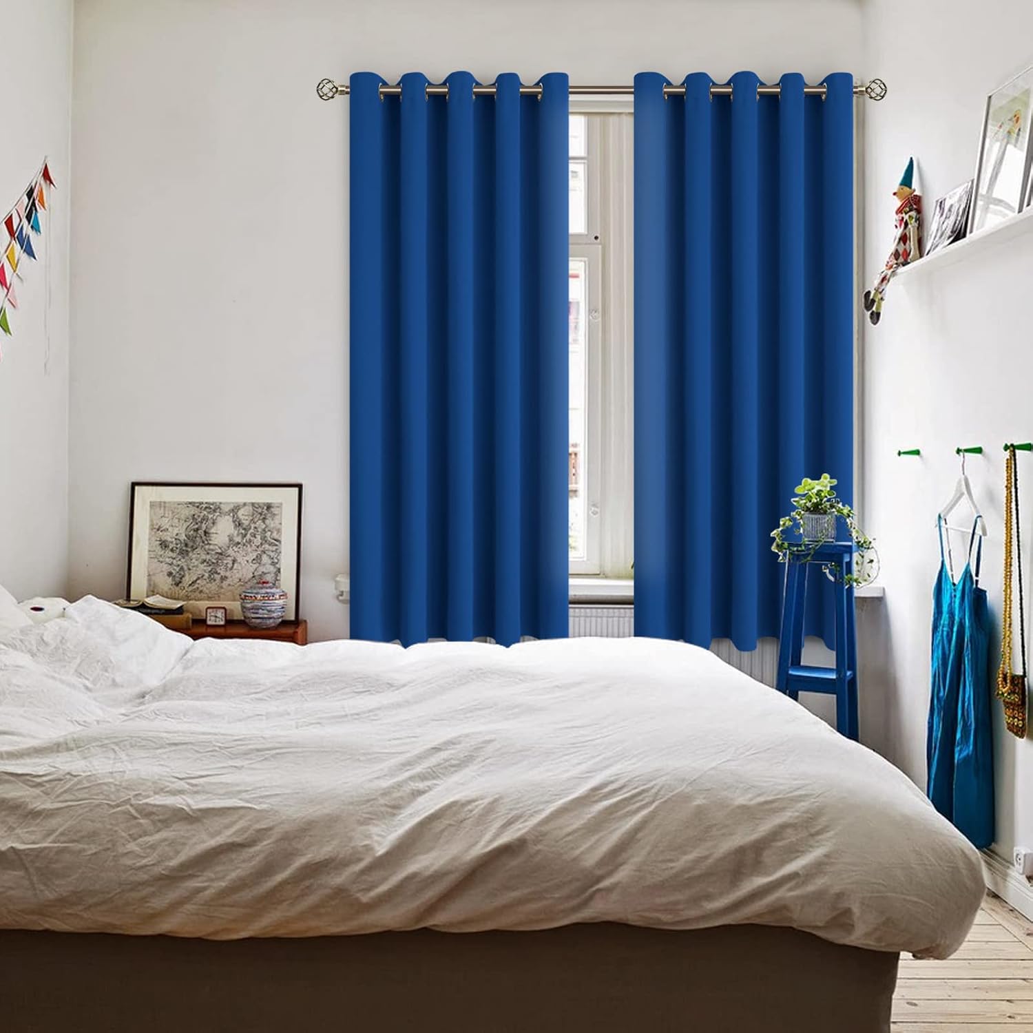 BGment Blackout Curtains for Bedroom - Grommet Thermal Insulated Room Darkening Curtains for Living Room, 70 x 63 Inch, 2 Panels, Royal Blu…