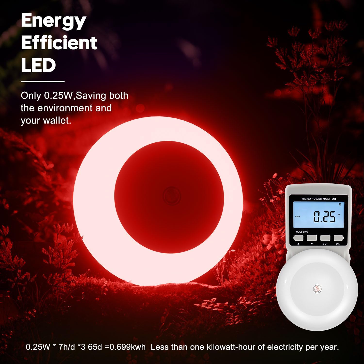 fesnne Night Light, Night Lights Plug into Wall, Dusk to Dawn Sensor, Red Led Night Light 0.5W, 8 Pack Nightlight for Adults, Bedroom…