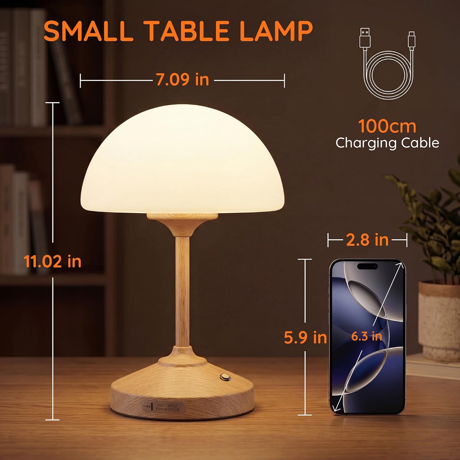 Dawnwake Table Lamp Cordless Lamp for Bedroom, Small Bedside Desk Table Lamp,5000mAh Rechargeble Battery Operated Dimmable Table…