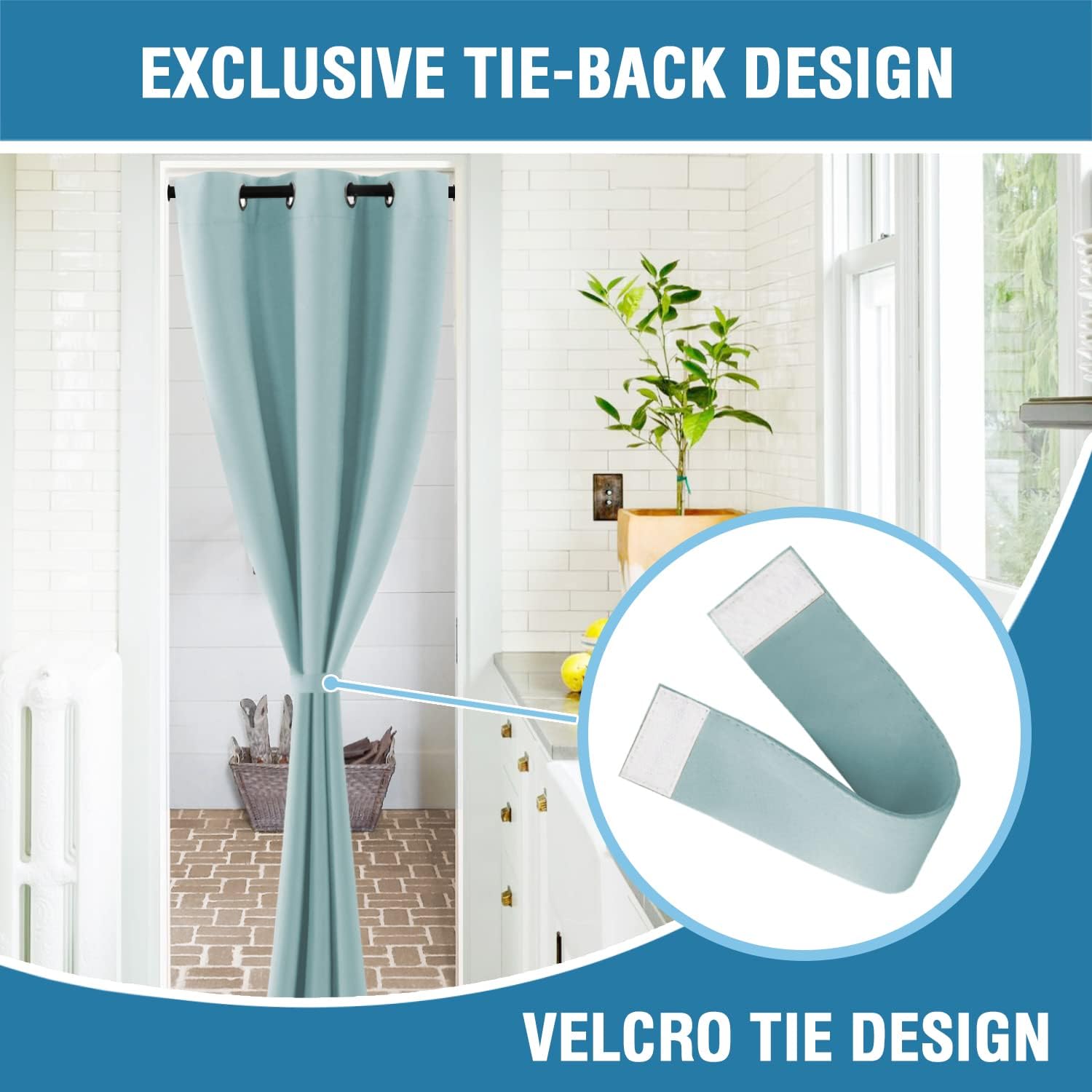H.VERSAILTEX Doorway Curtain Blackout Closet Door Curtain Room Divider Window Treatment Curtain for Bedroom Thermal Insulated P…