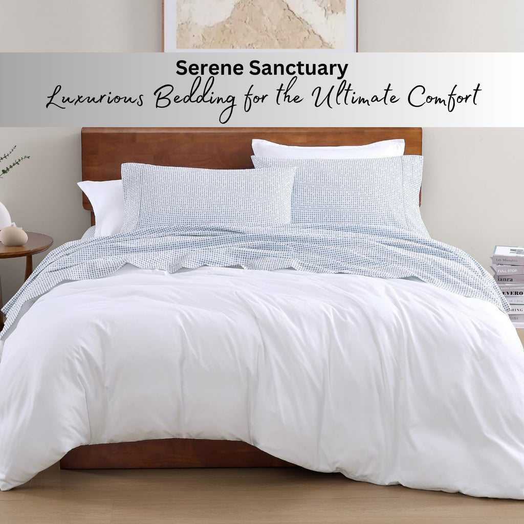 LaneLinen LANE LINEN 100% Organic Cotton Printed King Size Bedding Sheets & Pillowcases Set -Soft & Comfy Breathable Percale Sheet Seasons,…