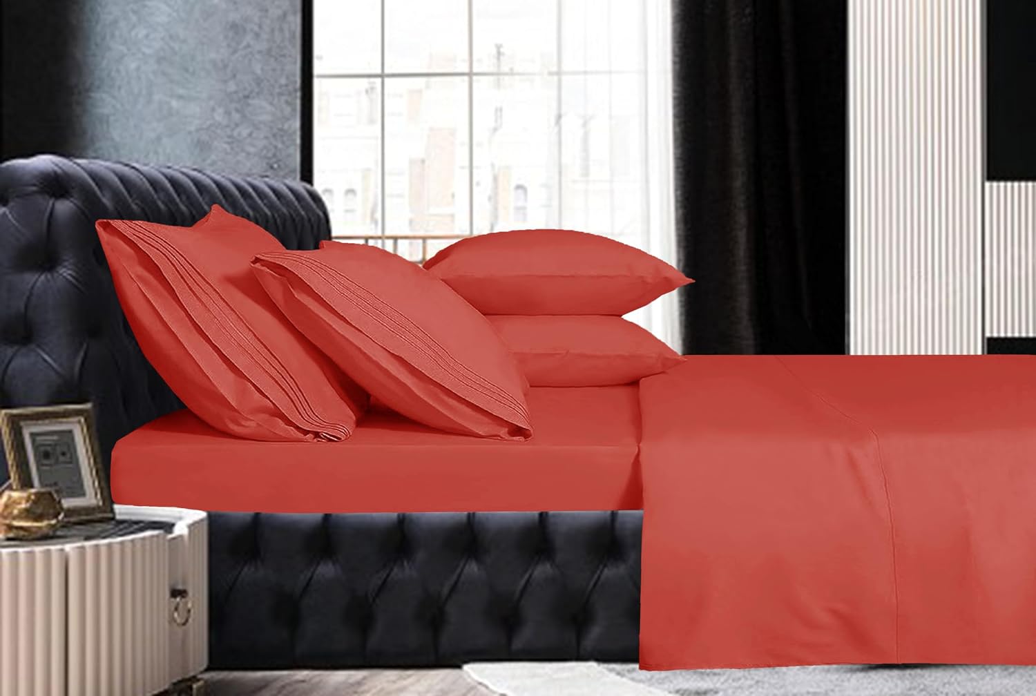 MocassiLuxuryBedding Mocassi Full Sheet Set - Luxury Hotel 1800 Premier Bedding Sheets & Pillowcases - Ultra Soft Breathable & Cooling Bed…