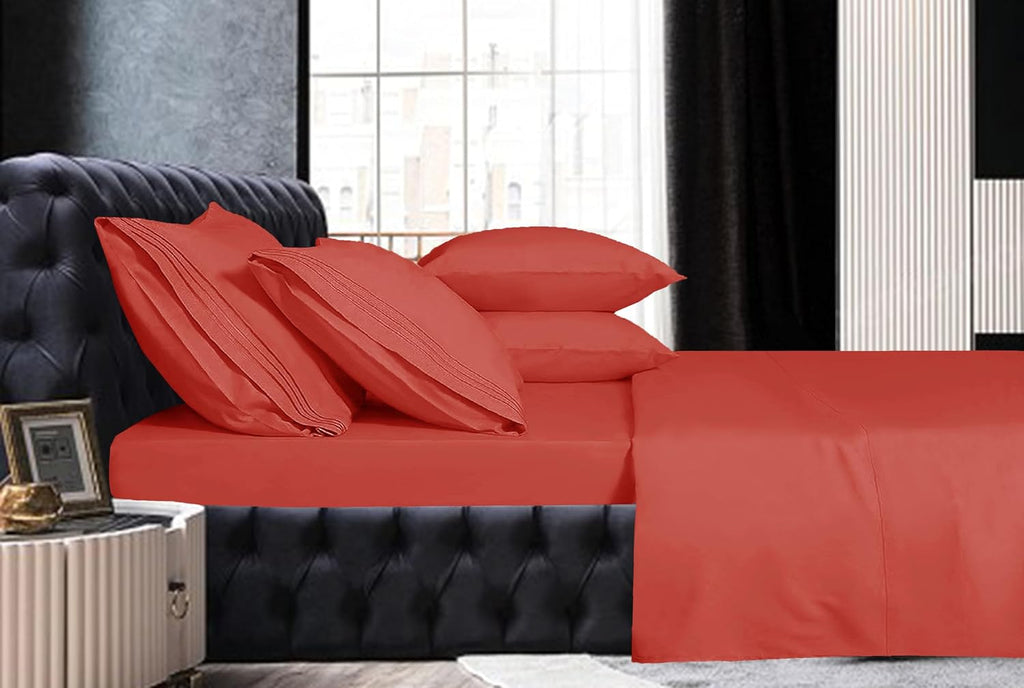 MocassiLuxuryBedding Mocassi King Sheet Set - Luxury Hotel 1800 Premier Bedding Sheets & Pillowcases - Ultra Soft Breathable & Cooling Bed…