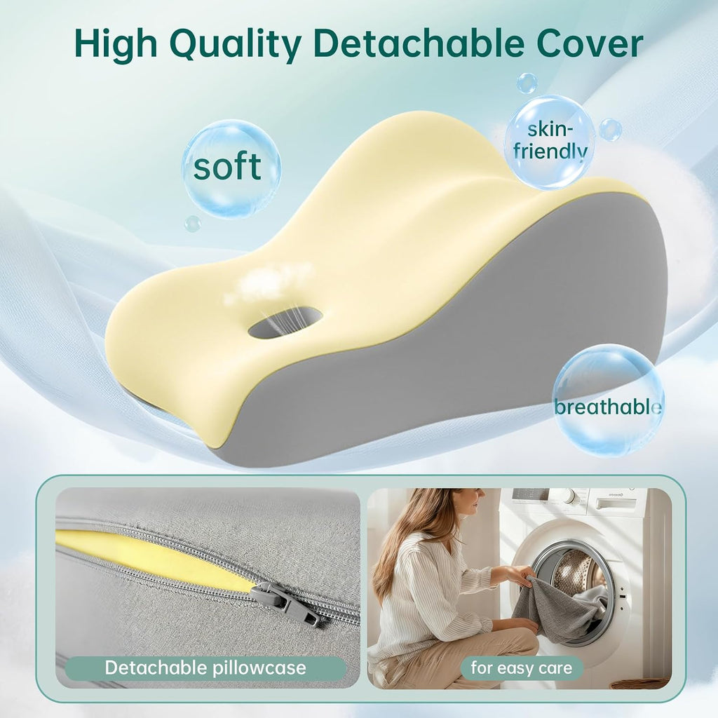 Memory Foam Wedge Pillow Intimacy Couples Pillow, Pregnant Ergonomic Contoured Position Pillow for Sleeping & Reading, Multi-Functional…