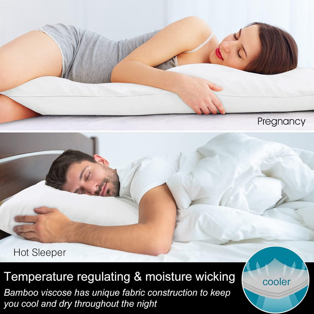 Bedelite Body Pillow Cover, Rayon Made from Bamboo, Cooling Body Pillow Pillowcase for Hot Sleepers and Night Sweats, Breathable & Silky So…