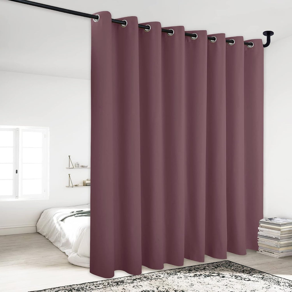 NICETOWN Lower Noise Room Divider Curtain Screen Partitions, Dry Rose, 1 Panel, 84" Tall x 120" Wide, Blackout Sound Reducing Divider…