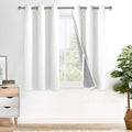 Xwzo Full Shading Blackout Curtains 54 Inches Length with Tiebacks- Heat and Light Blocking Ring Top Window Drapes with Black Liner Backing…