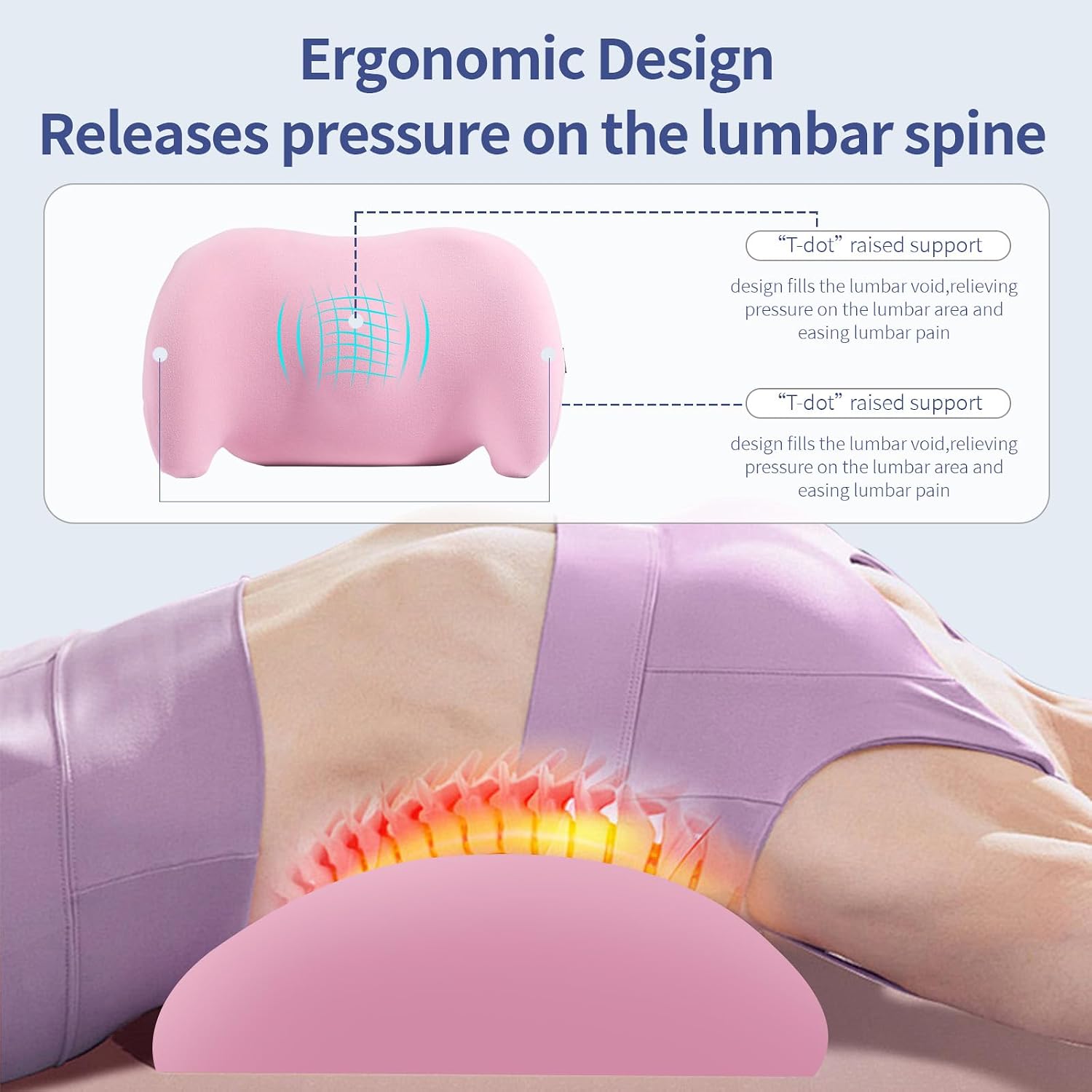 Bymecost Lumbar Support Pillow for Office Chair, Car Lumbar Pillow Lower Back, Memory Foam Back Cushion with Adjustable Straps, Ergonomic…