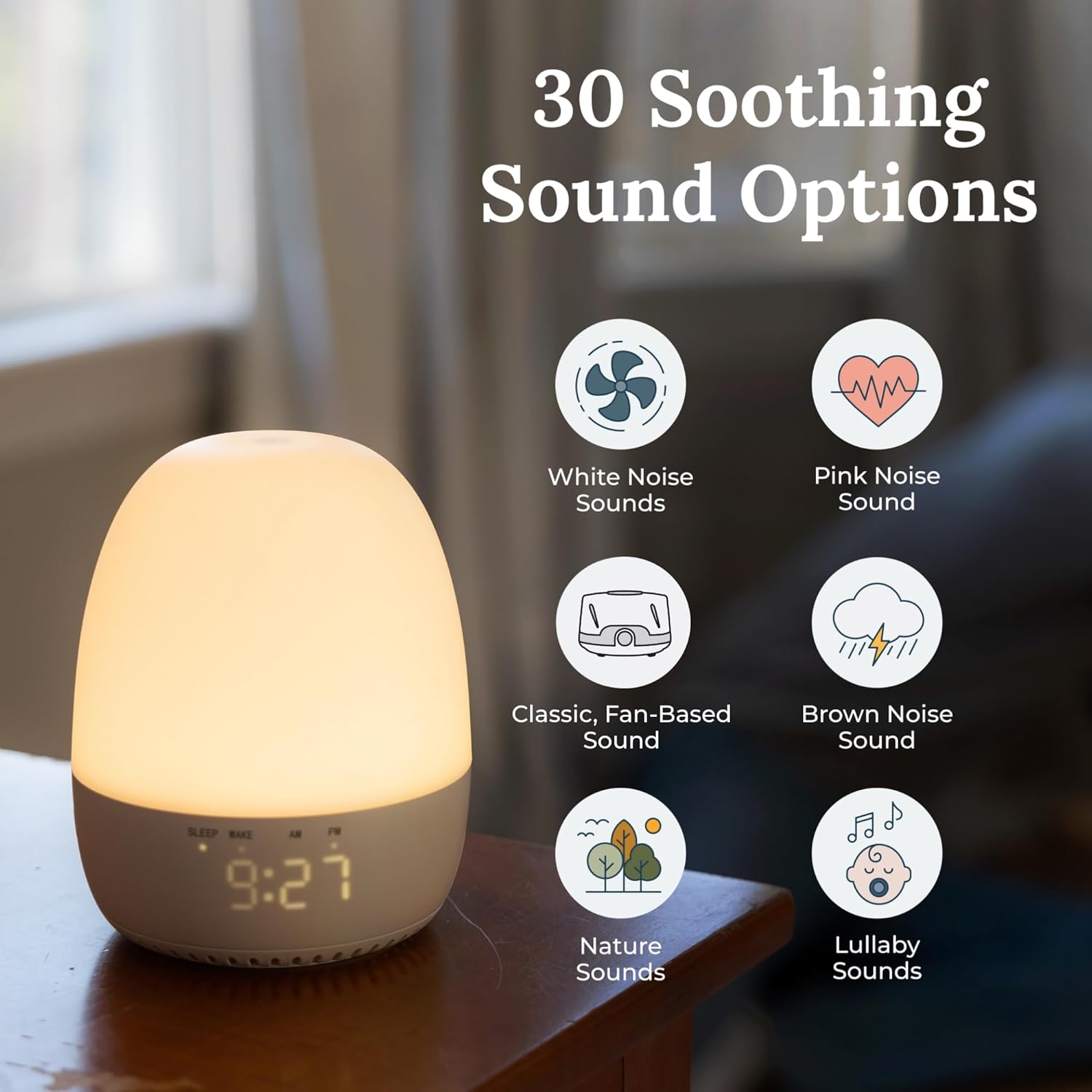 Yogasleep Light to Rise White Noise Sound Machine & Sleep Trainer with Night Light. for Baby & Toddler, 30 Soothing Sounds Includ…