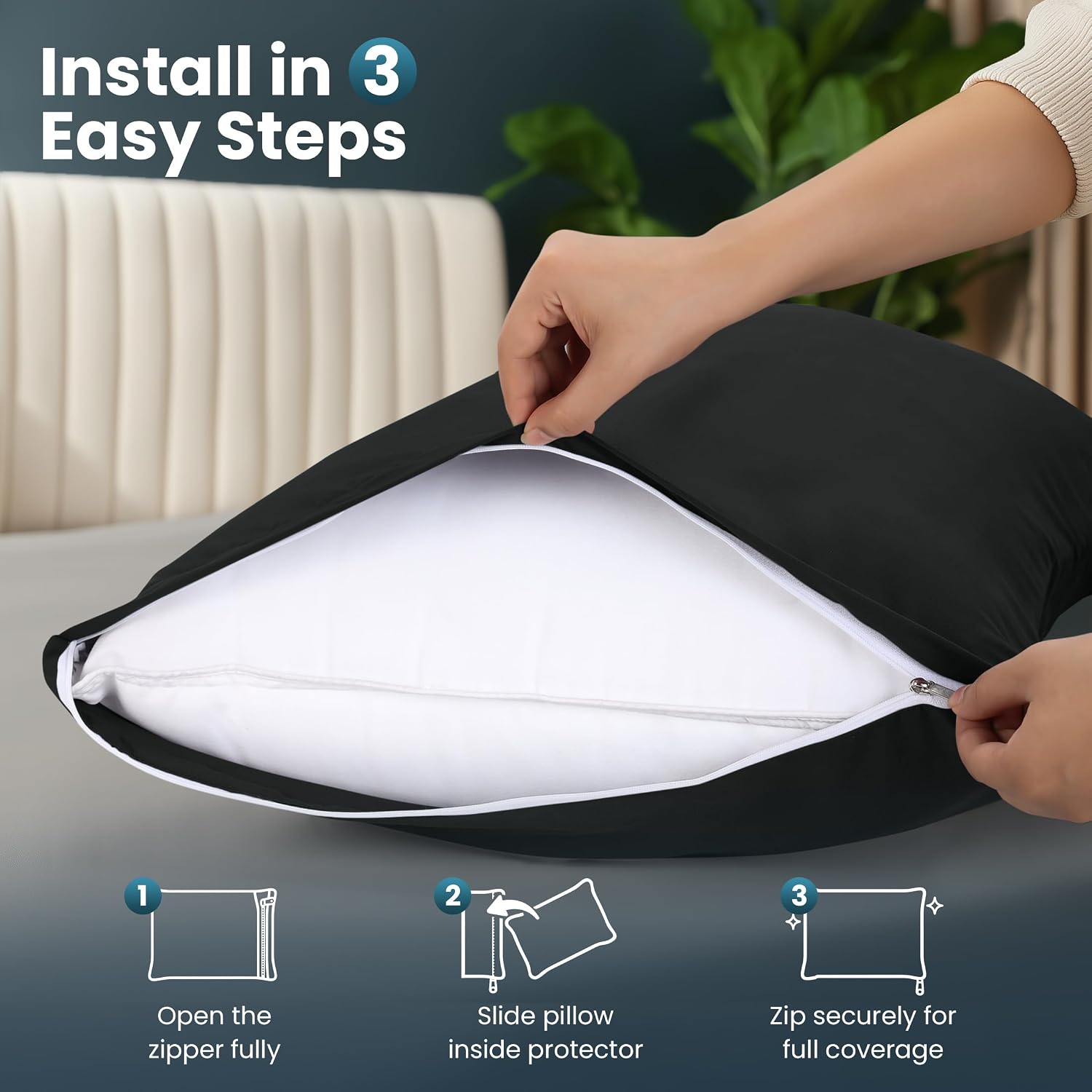 Utopiabedding Utopia Bedding Queen Pillow Protectors - Pack of 2 - Zipper Closure - Soft Brushed Microfiber Fabric - Shrinkage and Fade Res…