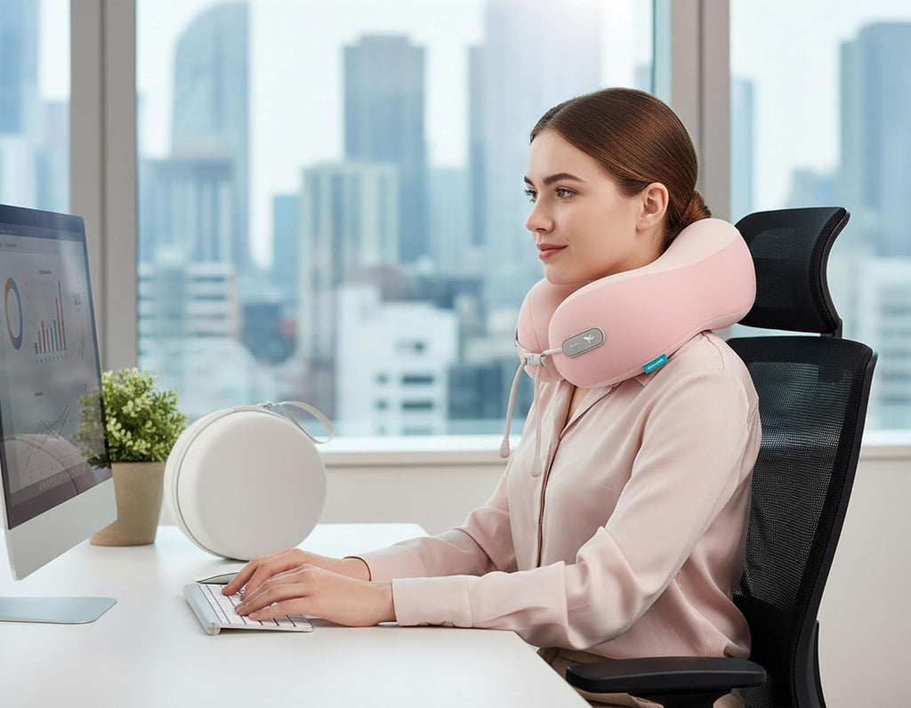 Travel Pillow with Cool Material, Neck Pillow for Traveling 100% Pure Memory Foam, Travel Neck Pillow with Hard Case, Airplane Pillow for…