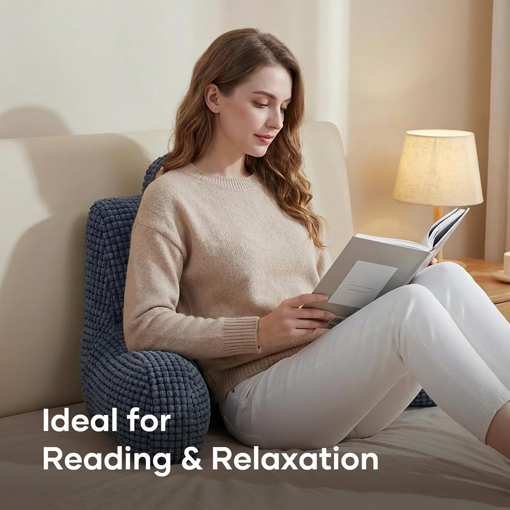NOONTIDE Reading Pillow with Top Handle, Uniquely Designed Soft Fabric, Ergonomic Back Support for Bed, Cover Washable Sit up…