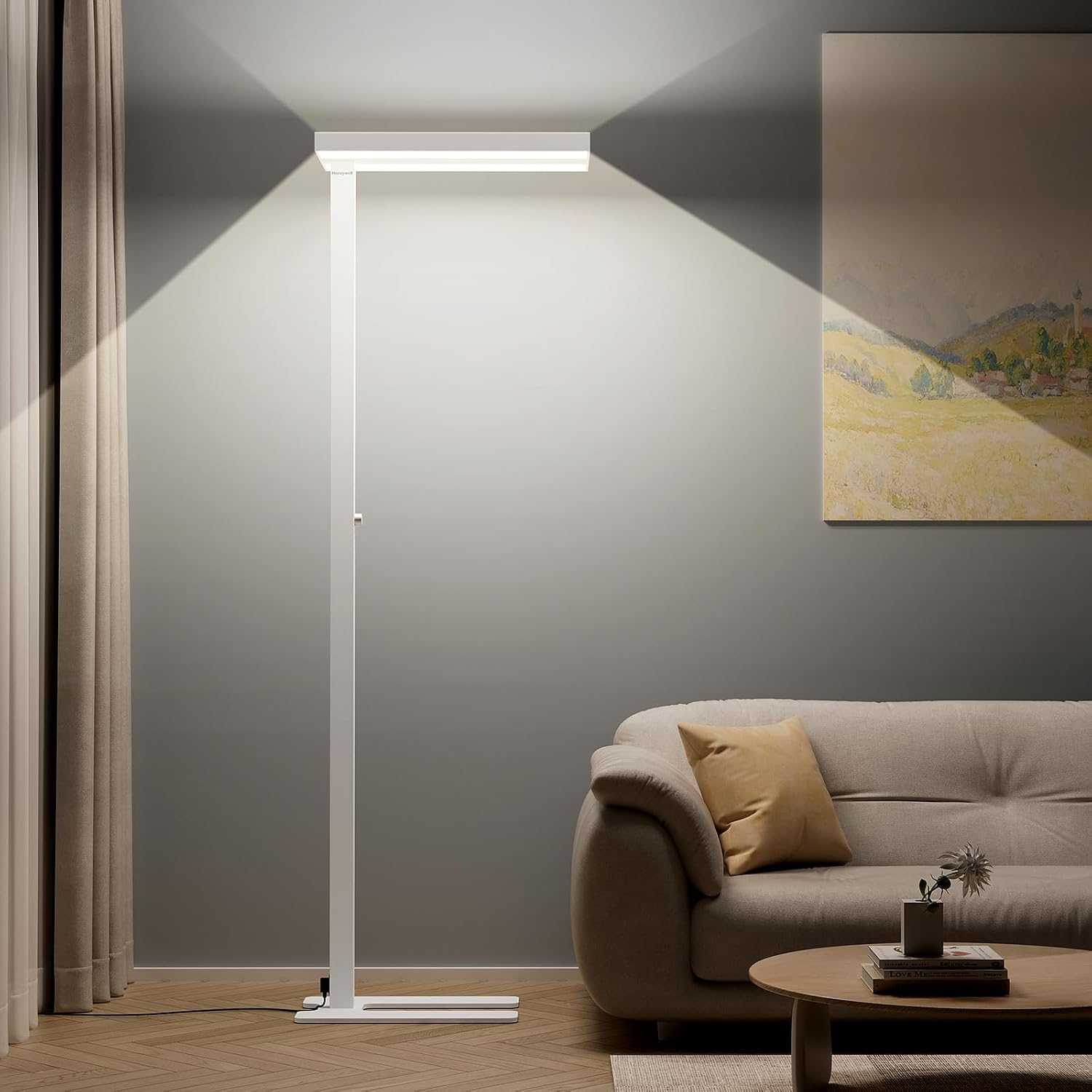 Honeywell 16000LM LED Floor Lamp, 02E Max Sunturalux Eye-Caring Reading Standing Light, 155W Modern Natural Daylight 4000K Dimmable 77"…