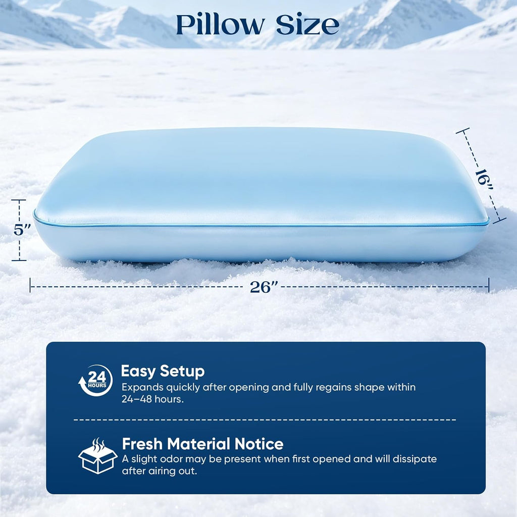 Royal Choice Cooling Gel Pillow for Hot Sleepers, Cold Memory Foam Pillows for Sleeping, Supportive Bed Pillow for Side Back&Stomach…
