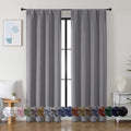 Simplebrand Ava Light Grey Blackout Curtains for Bedroom 84 Inch Length 2 Panels Set, Solid Thermal Insulated Privacy Living Room Window Tr…