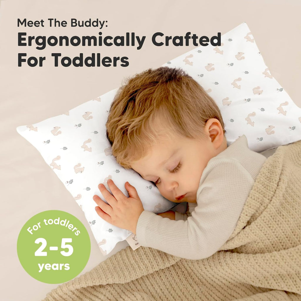 Toddler Pillow with Pillowcase - 10x18 My Little Dreamy Kids Travel Bed Pillows for Sleeping, Organic Cotton Small Pillowcase, Soft &…
