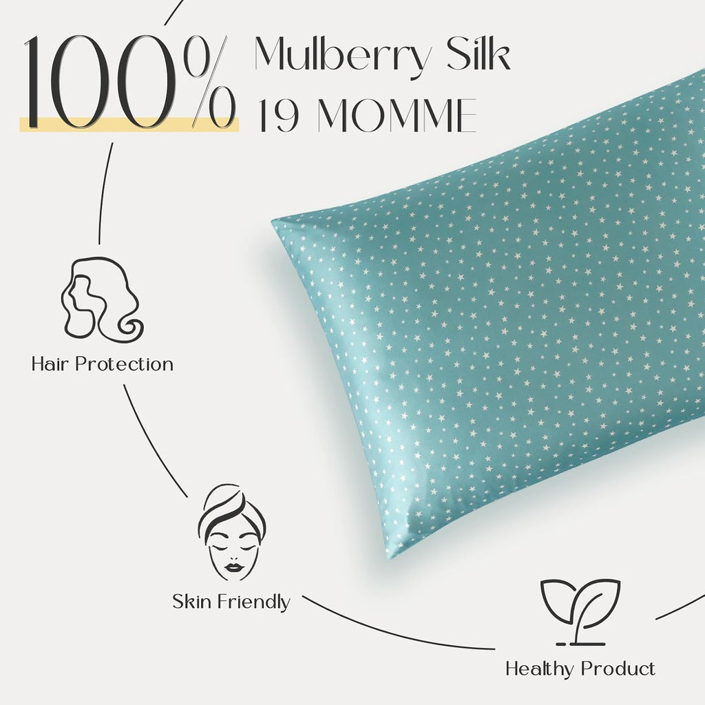 ZIMASILK 100% Pure Mulberry Silk Pillow Cases for Hair and Skin, Soft, Hypoallergenic & Smooth, Both Sides Grade 6A Silk, with Hidden…