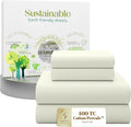 SupremeElegence SUPREME ELEGANCE 4 Pcs 100% Cotton Queen Sheet Set, Light Ivory, 400 Thread Count, Percale Weave, Cooling, Long Staple Cott…