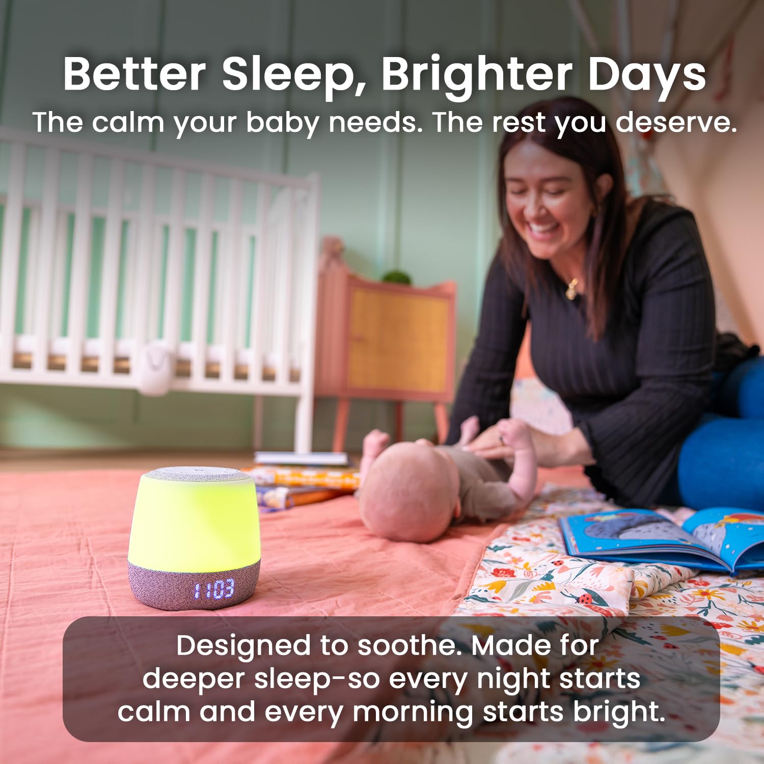 Babysense Baby Sound Machine with Night Light | 2nd Gen | 28 Soothing Sounds | Toddler Sleep Trainer | App-Controlled White Noise Machine…