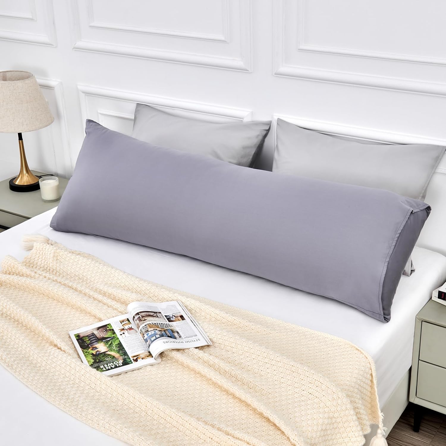 Warmstar Cotton Body Pillow Cover 1 Pack, 600 Thread Count Body Pillow case 20"x54", Long Body Pillow Case Cover Soft Breathable with…
