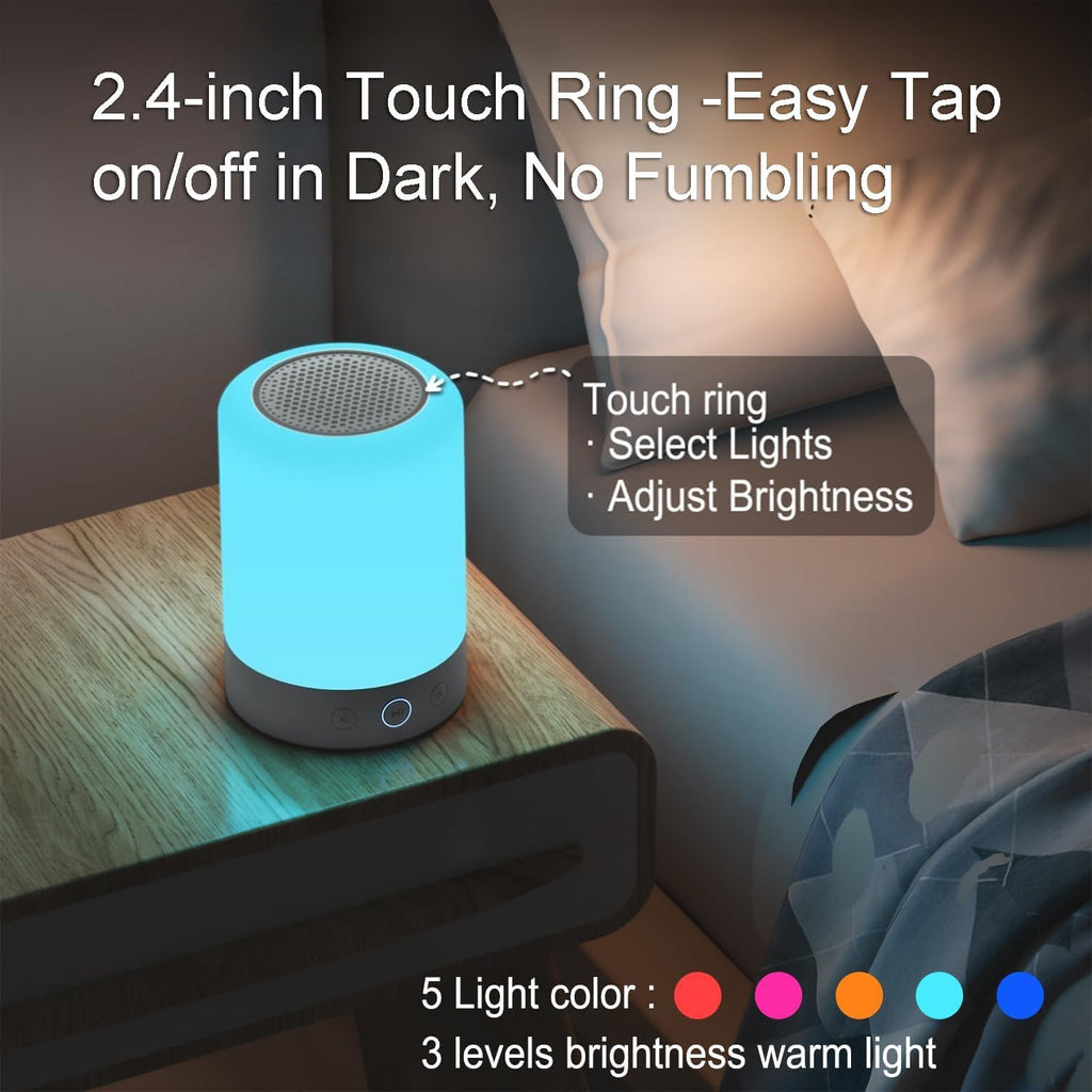 Kipcush® Night Lights, White Noise Machine – 20 Non-Looping Sleep Sounds, Rechargeable Battery, Touch Control