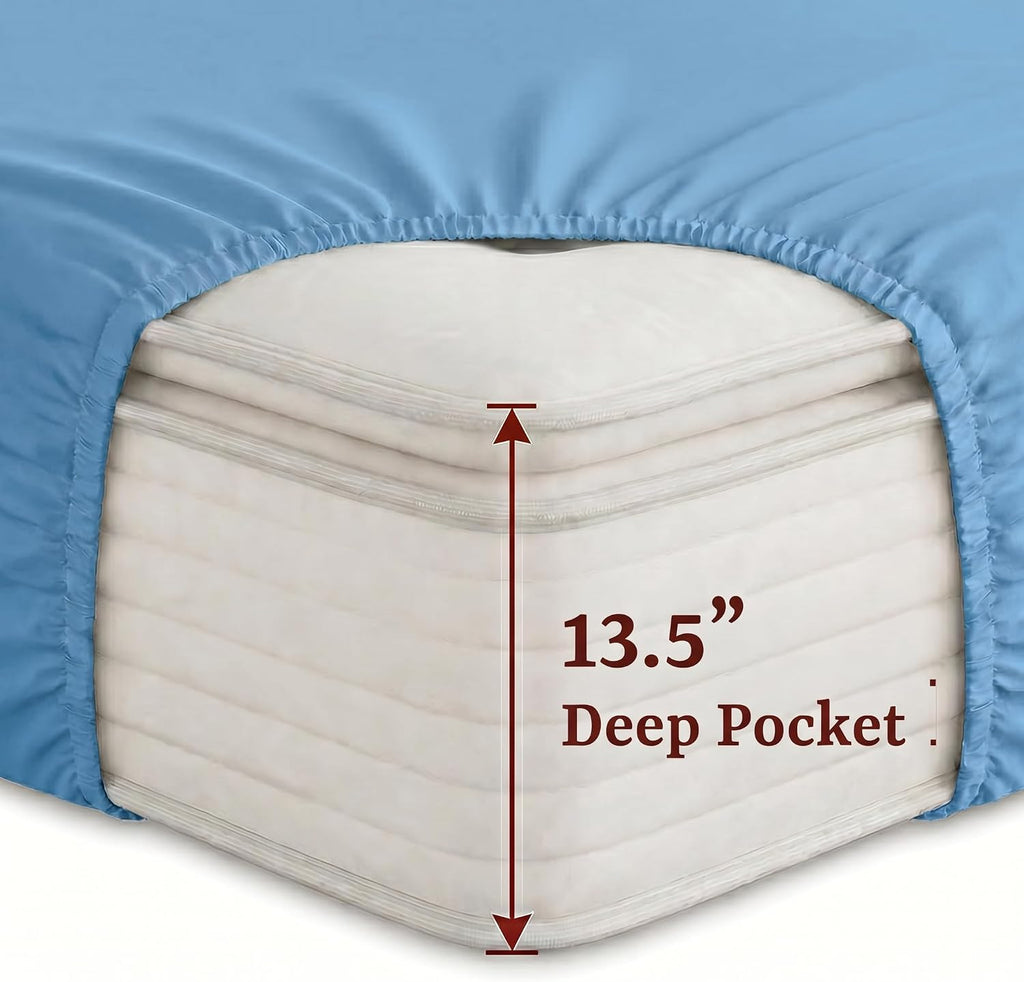 Perupima Peru Pima 285 Thread Count Percal Twin Sheet Set - 100% Peruvian Pima Cotton, 3 Piece (Flat, Fitted, 1 Pillowcase) - Cooling, Cris…