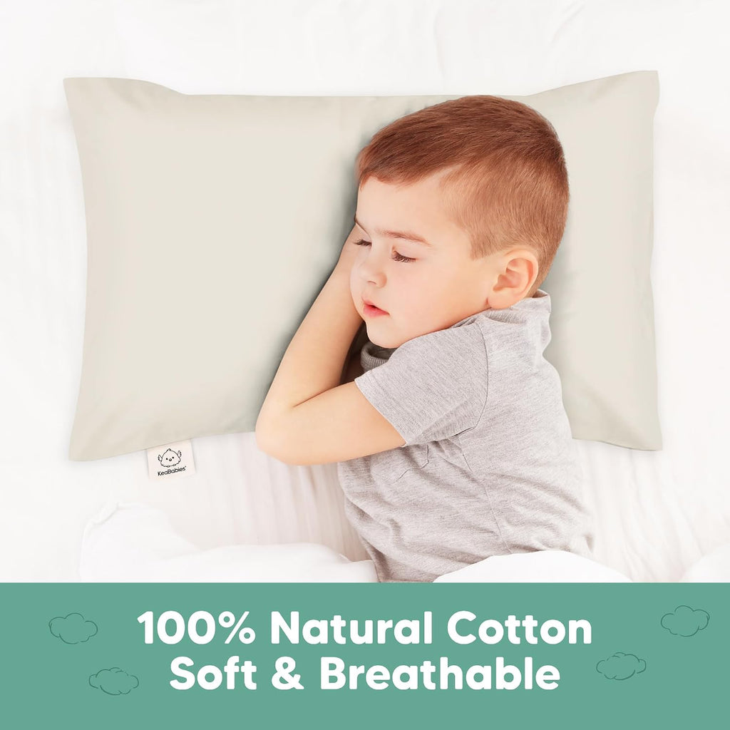 KeaBabies Toddler Pillowcase 13"x18" - Organic Cotton Toddler Pillowcase for Kids, Boys, Girls, Soft & Durable Cotton Cover for Miniature…