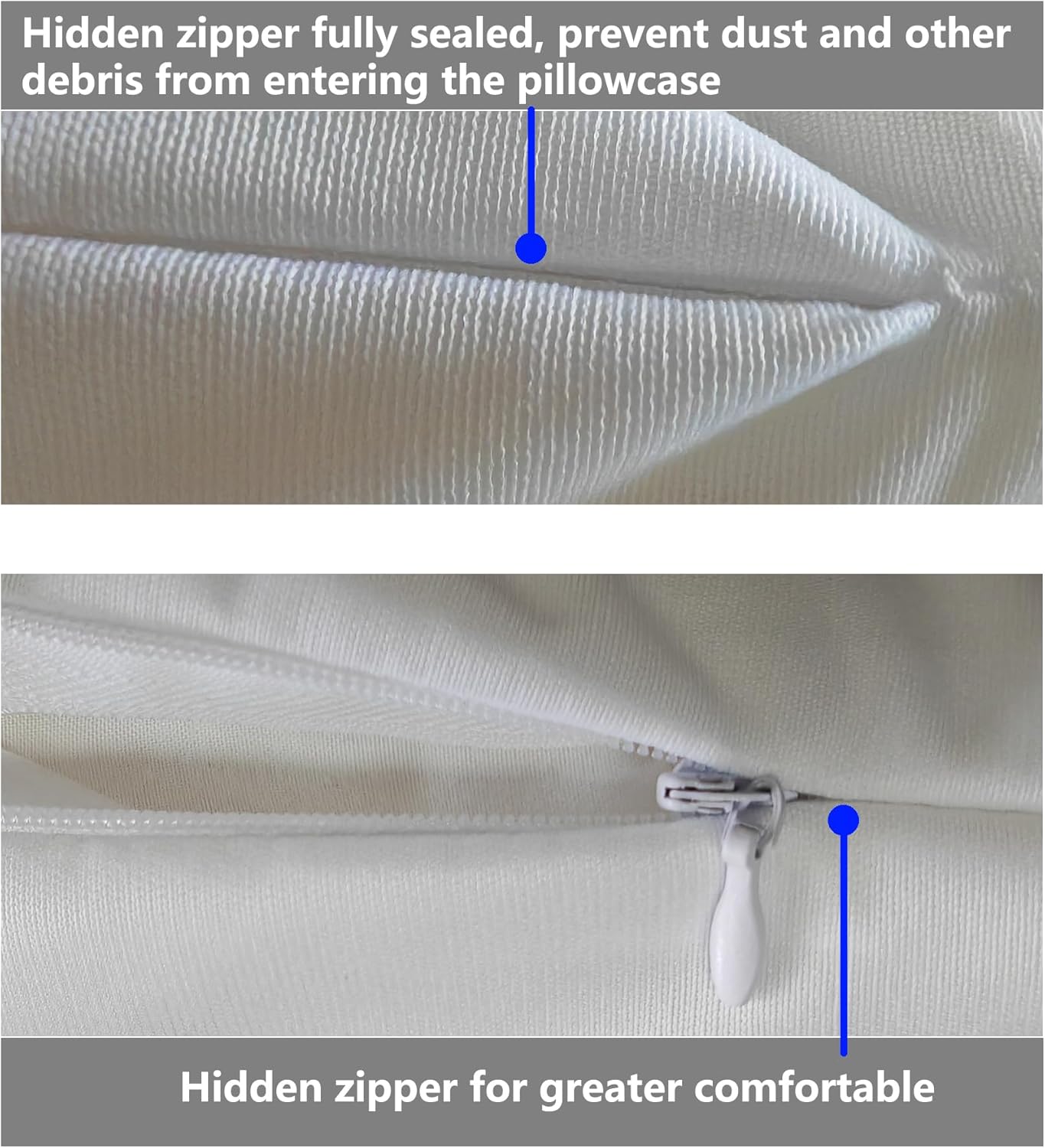Waterproof Pillow Protectors 8 Pack King 20x38 Inches with Hidden Zipper Dust Moisture Sweat Proof Pillow Case Cover Protector Soft…