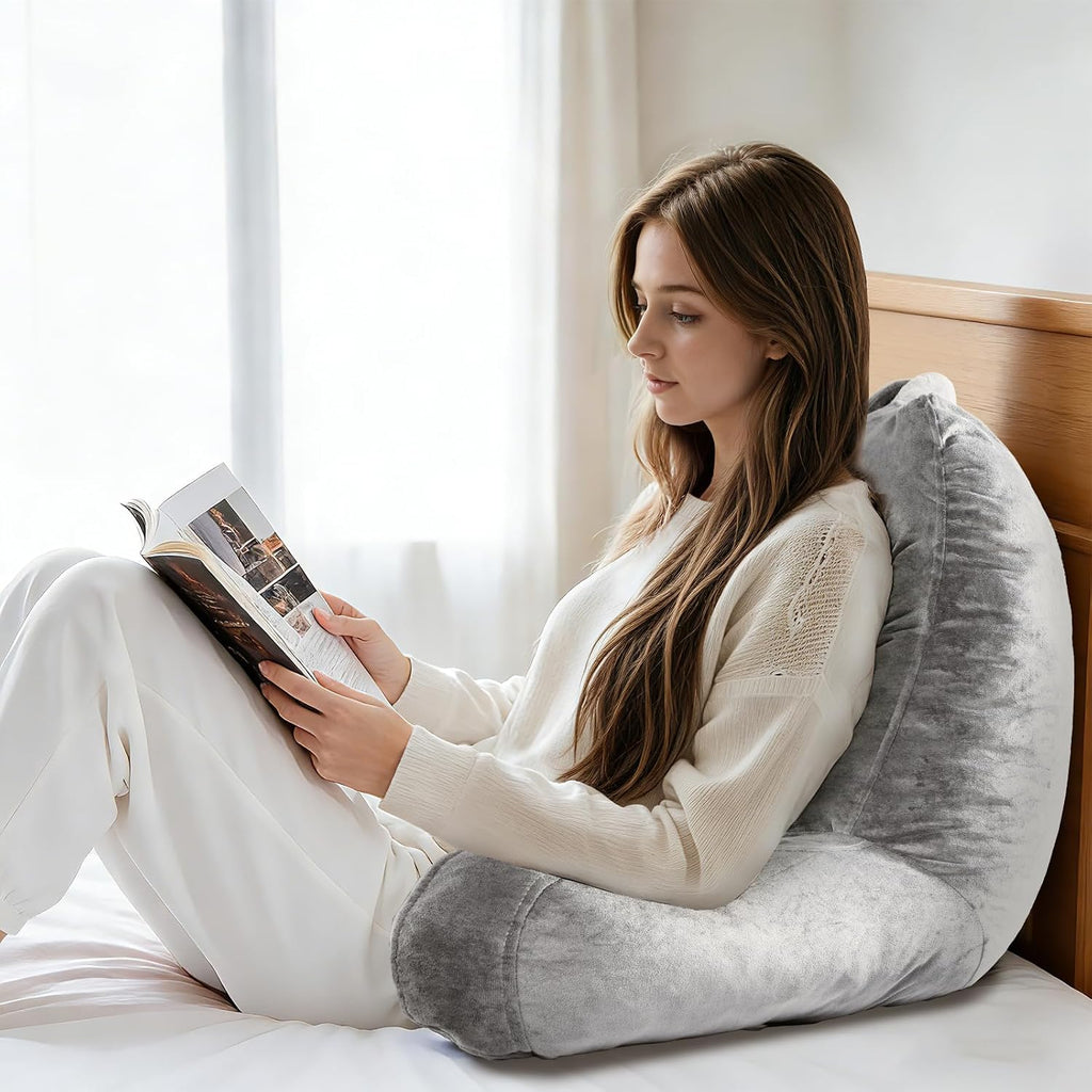 OAISZ Reading Pillow for Sitting in Bed Adult, Reading Pillow with Shredded Memory Foam, Bed Pillow with Washable Cover, Back Pillow…